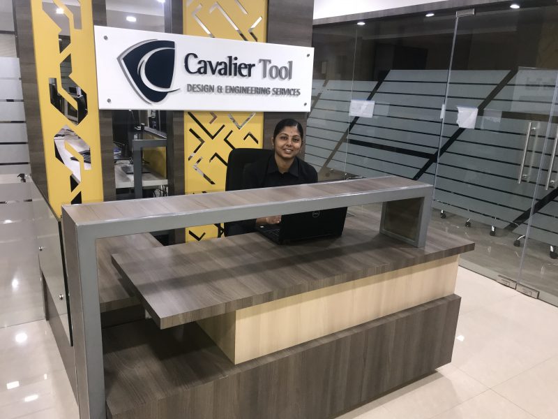 A picture of the front desk at Cavalier Tool Design & Engineering Services India.